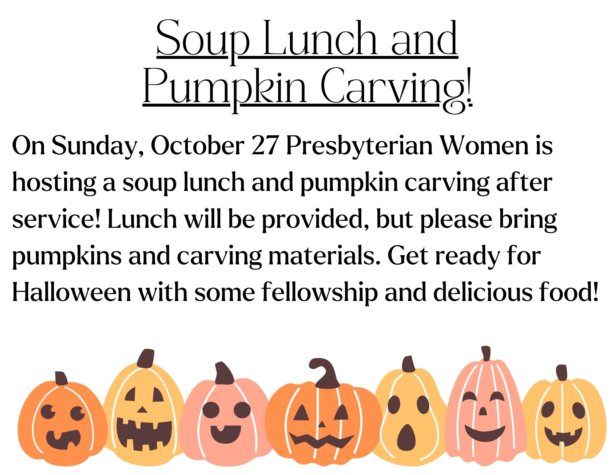 Soup Lunch and Pumpkin Carving! Image